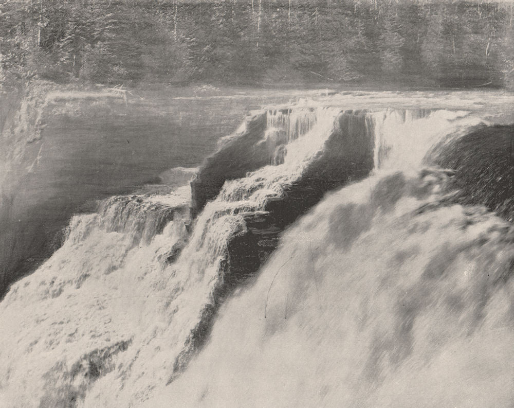 Kakabeka Falls, Lake Superior, Ontario 1895 old antique vintage print picture